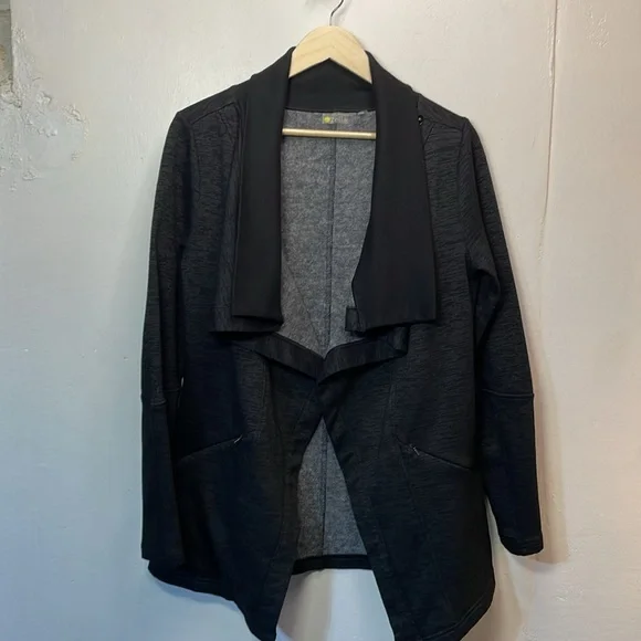 Zella Black Cross-over Collar Oversized Athletic Jacket M. #0023 - Picture 7 of 16